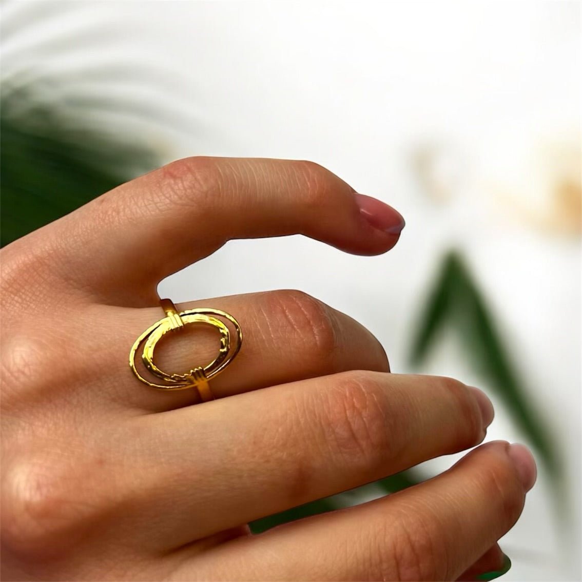 Oval Link: regulowany pierścionek obrączka - Pearlippines Biżuteria