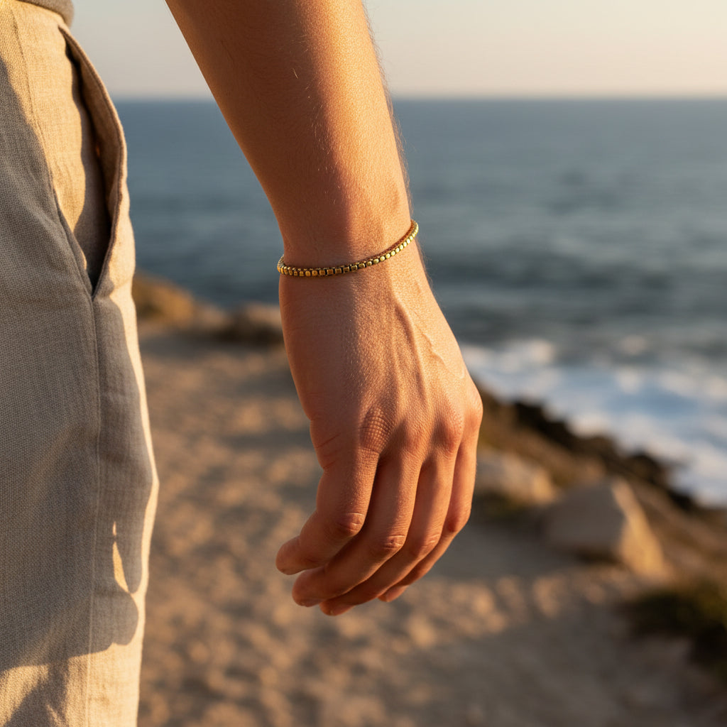 Złota męska bransoletka