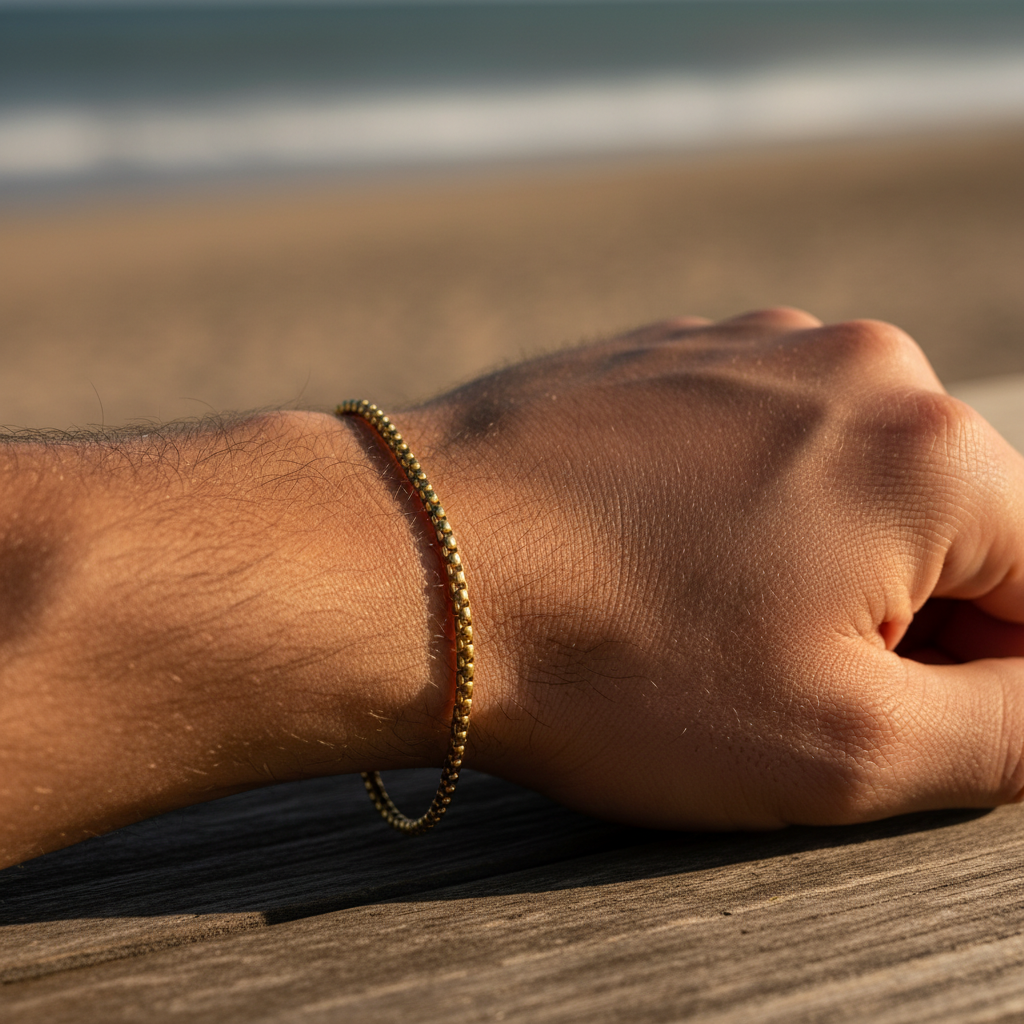 Złota męska bransoletka