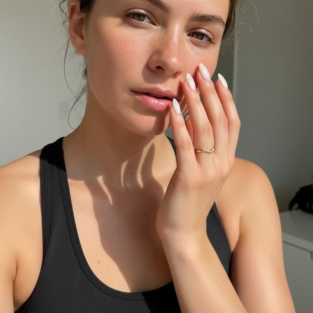 A Wavy Bold: regulowany pofalowany złoty pierścionek - Pearlippines Biżuteria