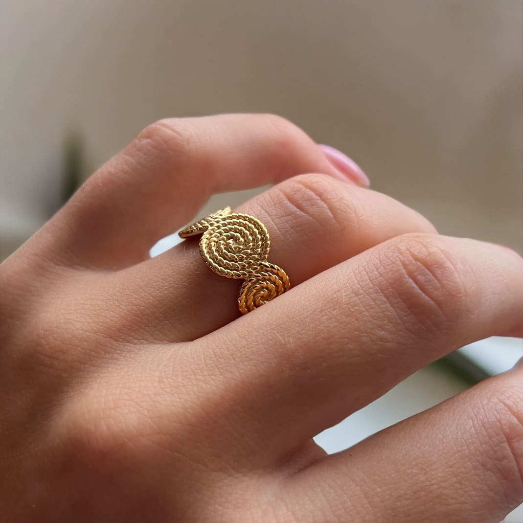 Ancient: regulowany pierścionek w stylu starożytnym - Pearlippines Biżuteria