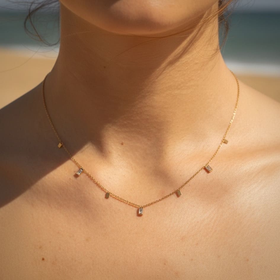 Anini Sparkle: delikatny naszyjnik z kryształkami - Pearlippines Biżuteria