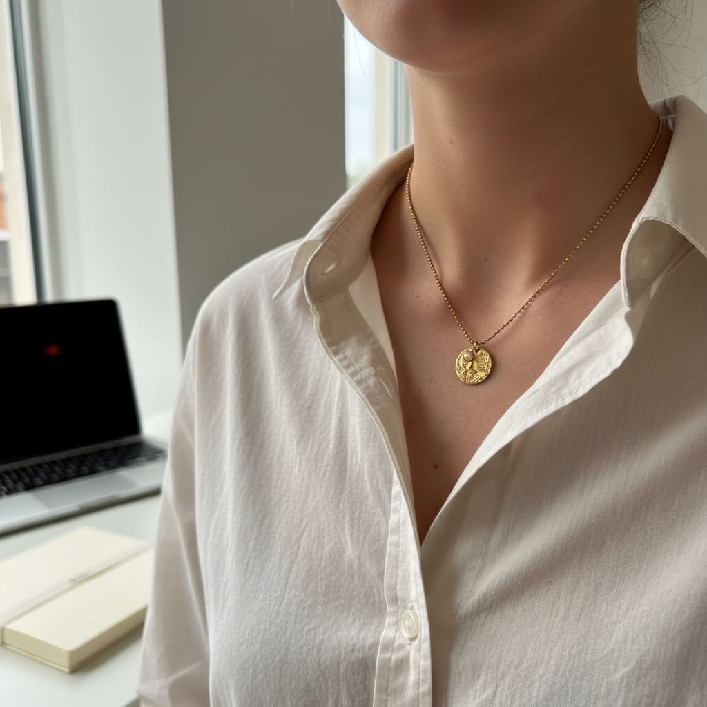 Aurora Coin: naszyjnik z morskim medalionem - Pearlippines Biżuteria