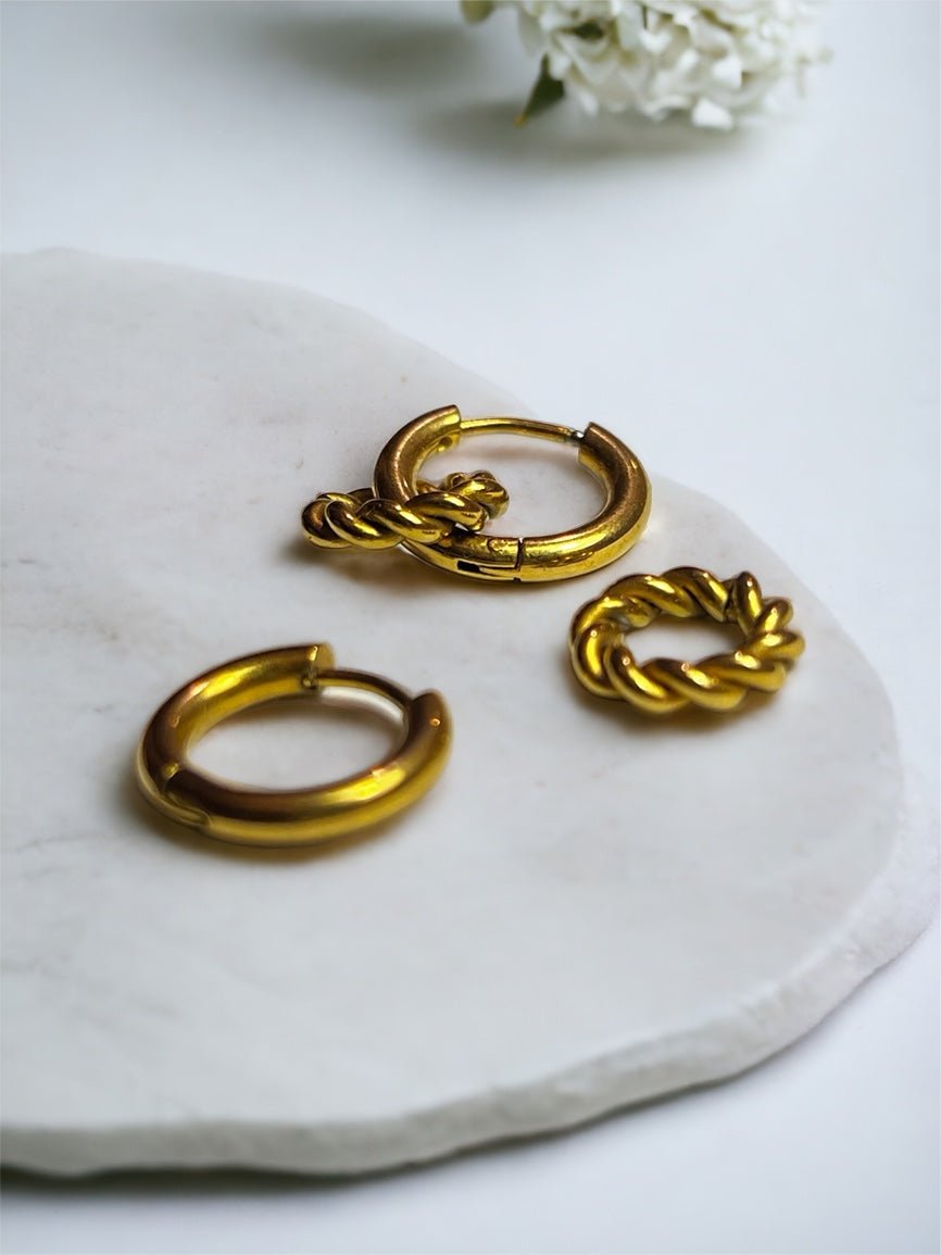 Bohol: delikatne kolczyki z akcentem skręconej liny - Pearlippines Biżuteria