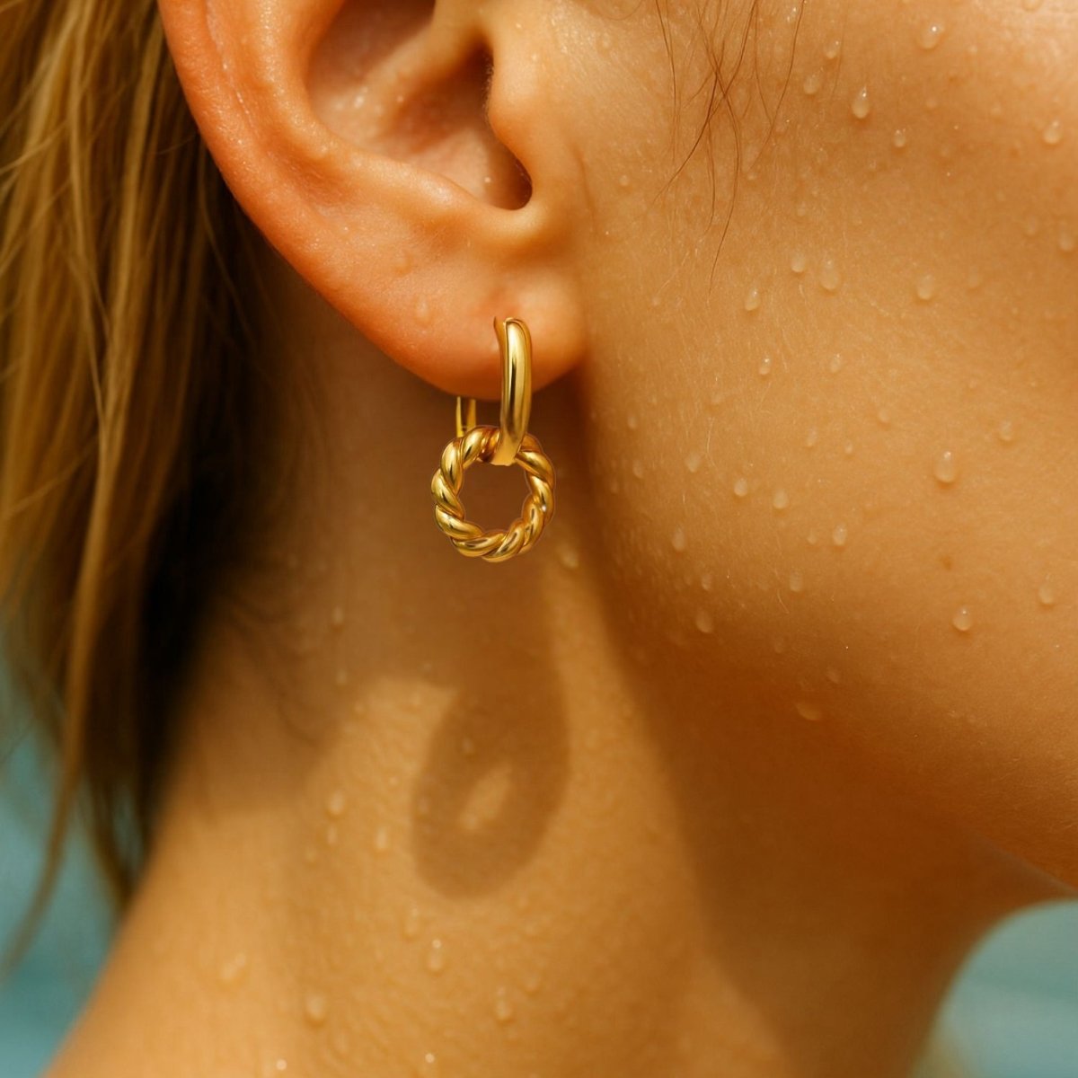 Bohol: delikatne kolczyki z akcentem skręconej liny - Pearlippines Biżuteria