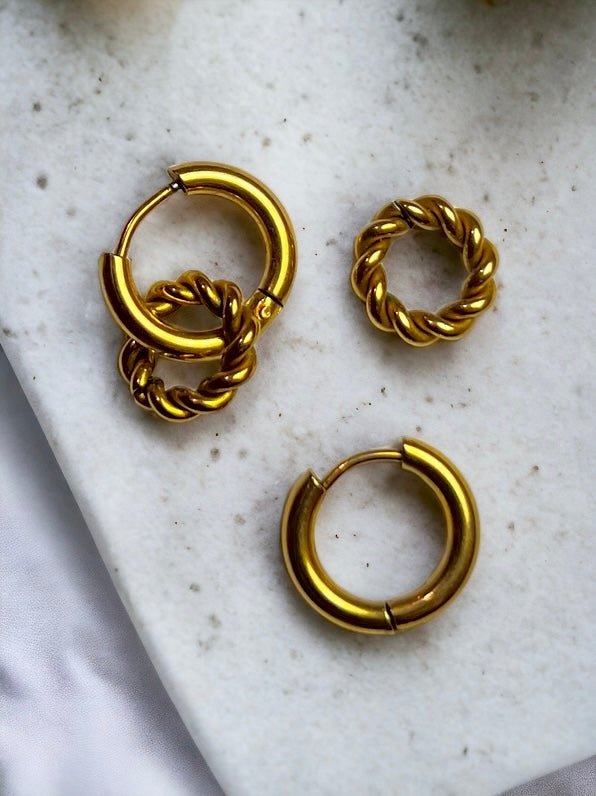 Bohol: delikatne kolczyki z akcentem skręconej liny - Pearlippines Biżuteria