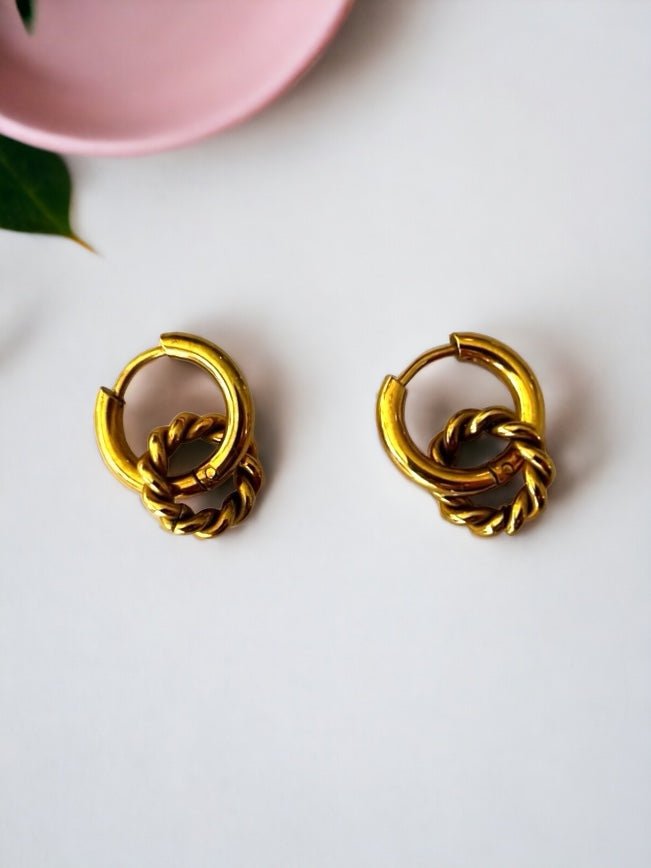 Bohol: delikatne kolczyki z akcentem skręconej liny - Pearlippines Biżuteria