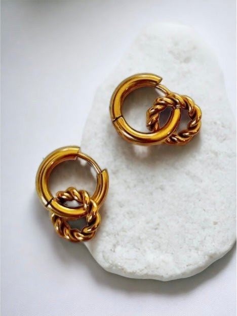 Bohol: delikatne kolczyki z akcentem skręconej liny - Pearlippines Biżuteria