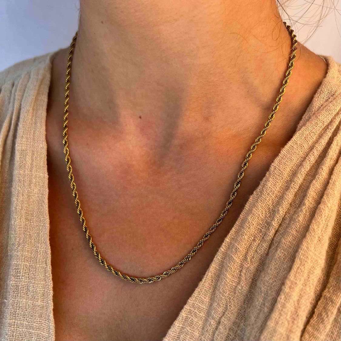 Bohol: złoty naszyjnik o marynarskim splocie - Pearlippines Biżuteria