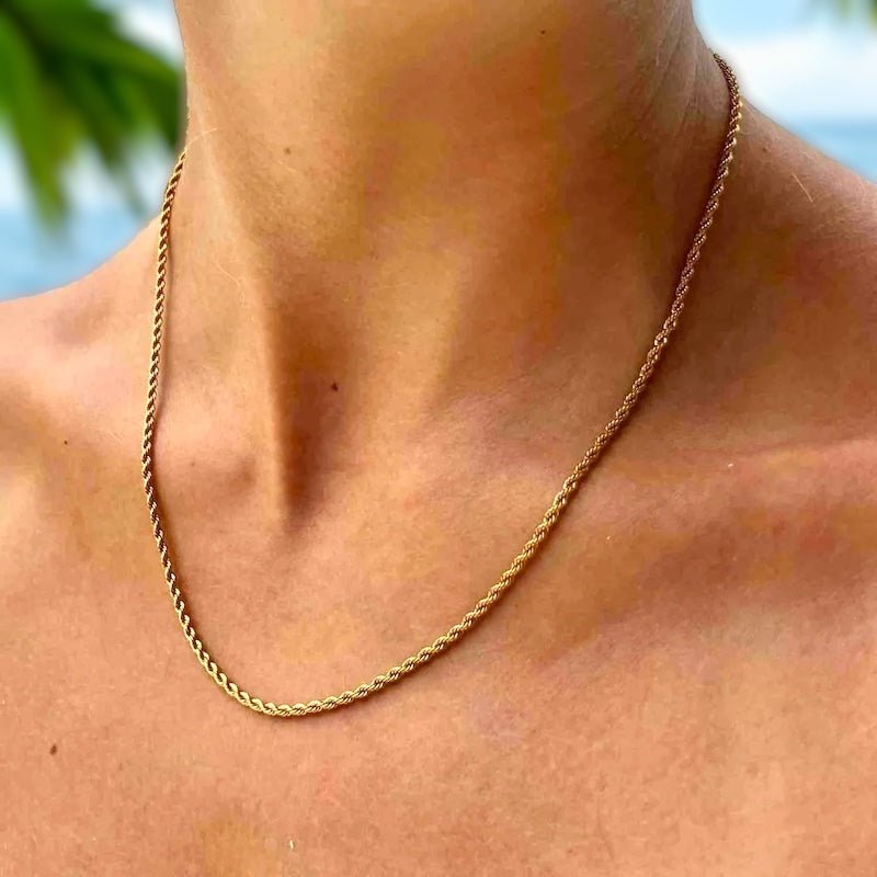 Bohol: złoty naszyjnik o marynarskim splocie - Pearlippines Biżuteria
