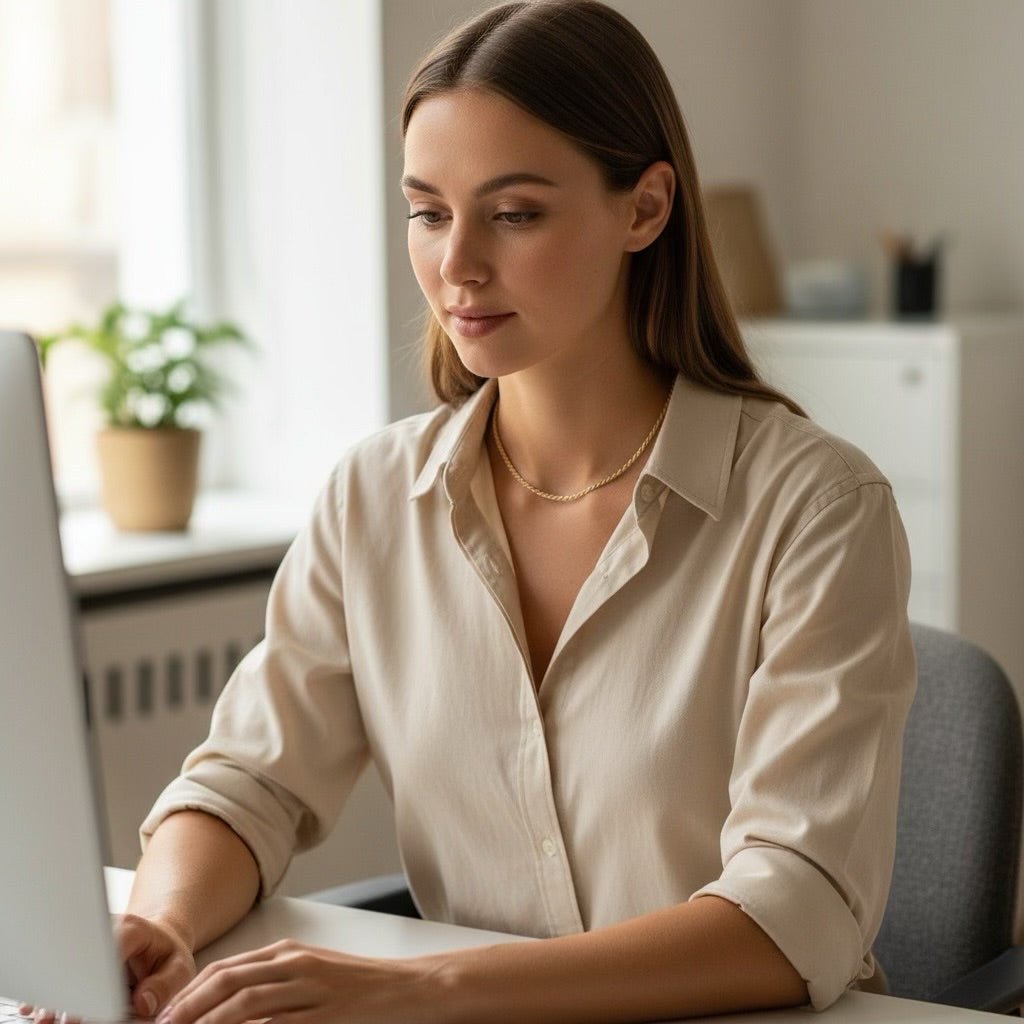 Bohol: złoty naszyjnik o marynarskim splocie - Pearlippines Biżuteria