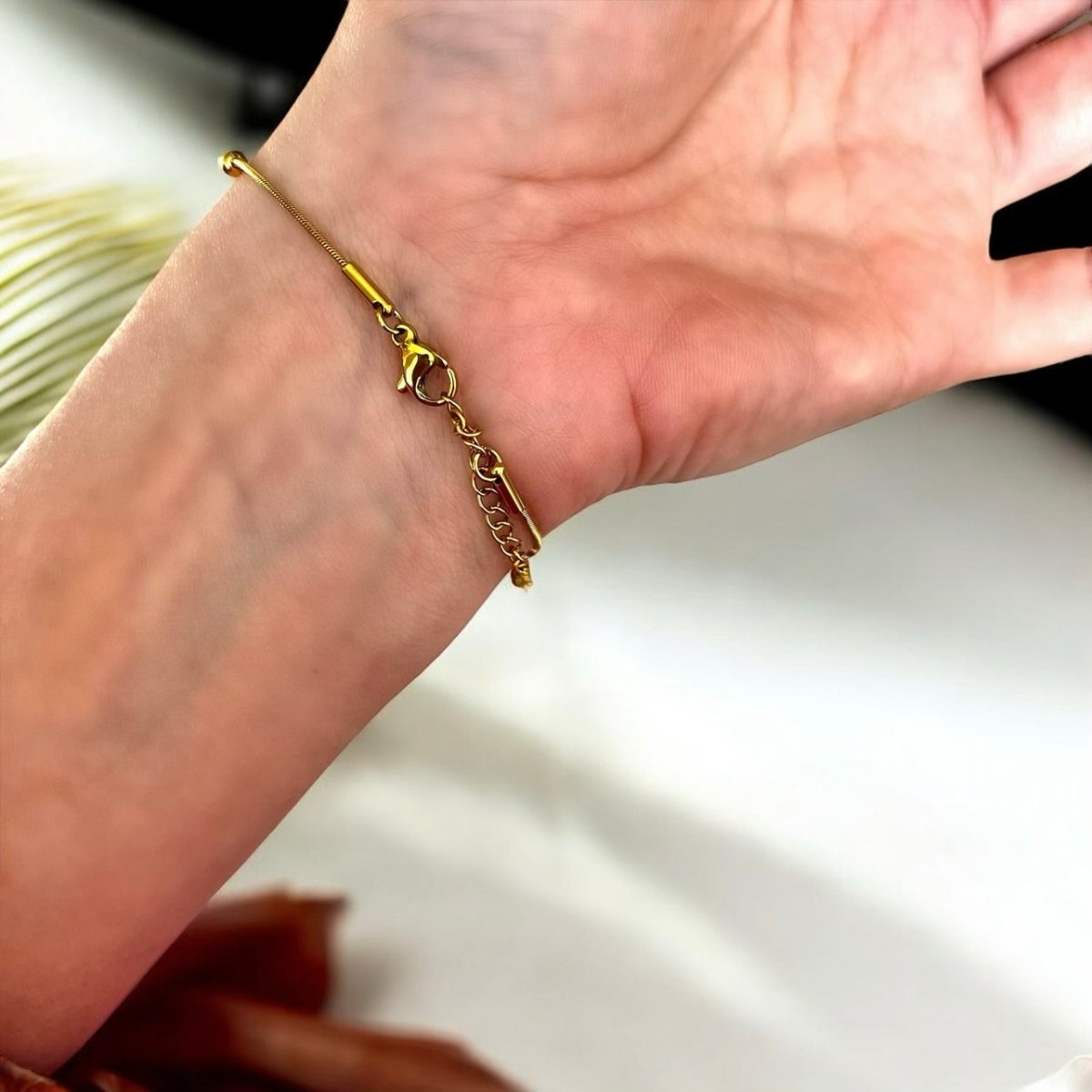 Boracay: złota minimalistyczna bransoletka z kuleczkami - Pearlippines Biżuteria