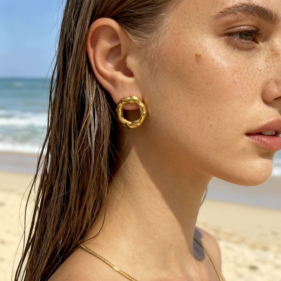 Burias: nieregularne kolczyki kółka - Pearlippines Biżuteria