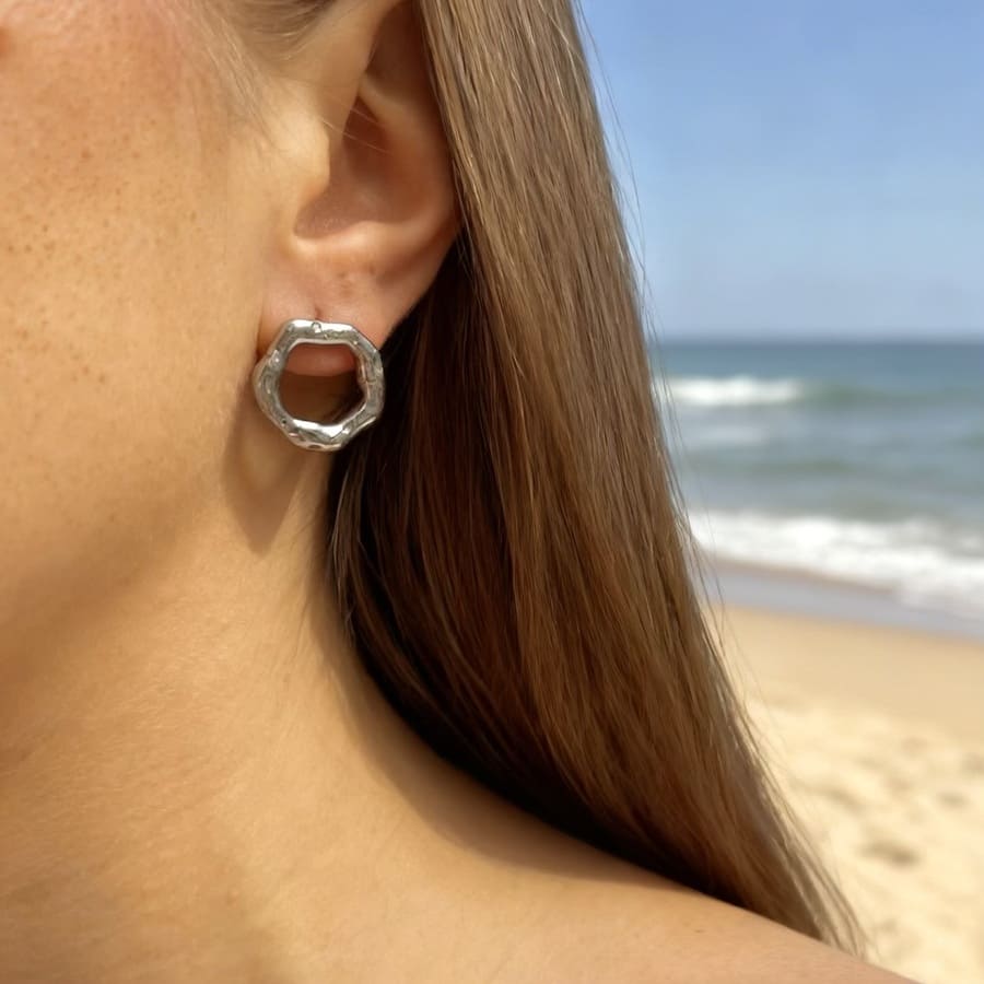 Burias: nieregularne kolczyki kółka - Pearlippines Biżuteria