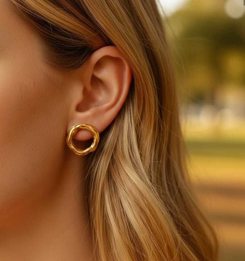 Burias: nieregularne kolczyki kółka - Pearlippines Biżuteria