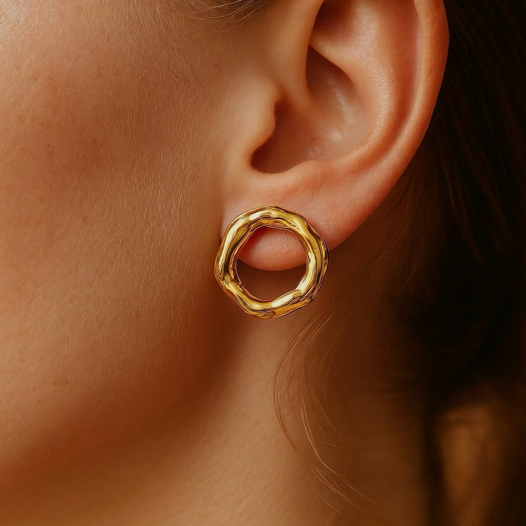 Burias: nieregularne kolczyki kółka - Pearlippines Biżuteria