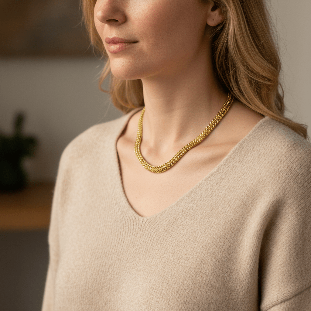 Classic Luxe: naszyjnik z eleganckim mocnym splotem - Pearlippines Biżuteria