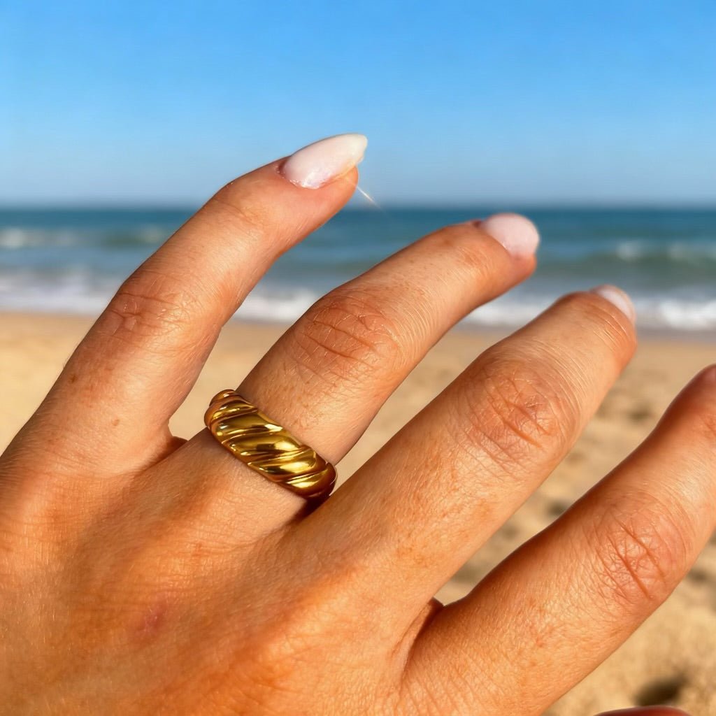 Cocoro: regulowany pierścionek ze stali - Pearlippines Biżuteria