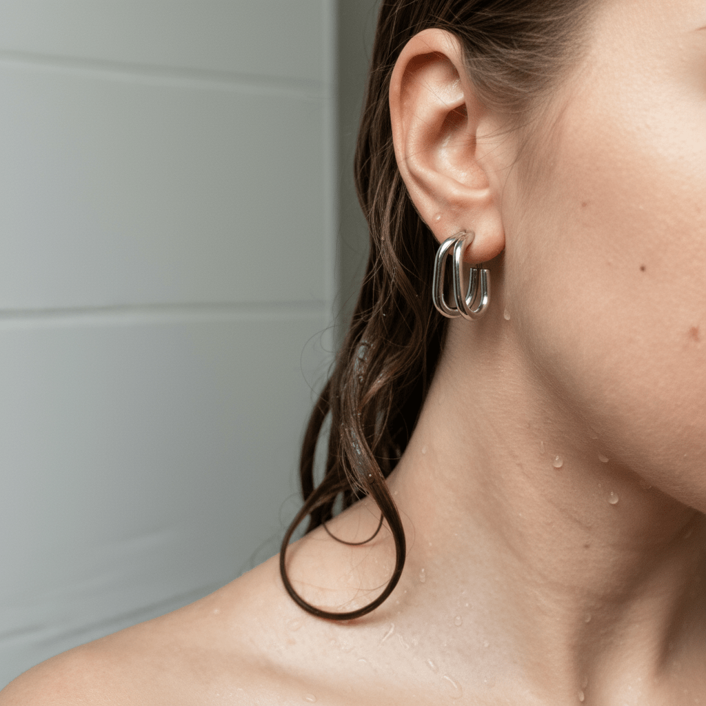 Cove Drop: srebrne kolczyki podwójne owale - Pearlippines Biżuteria