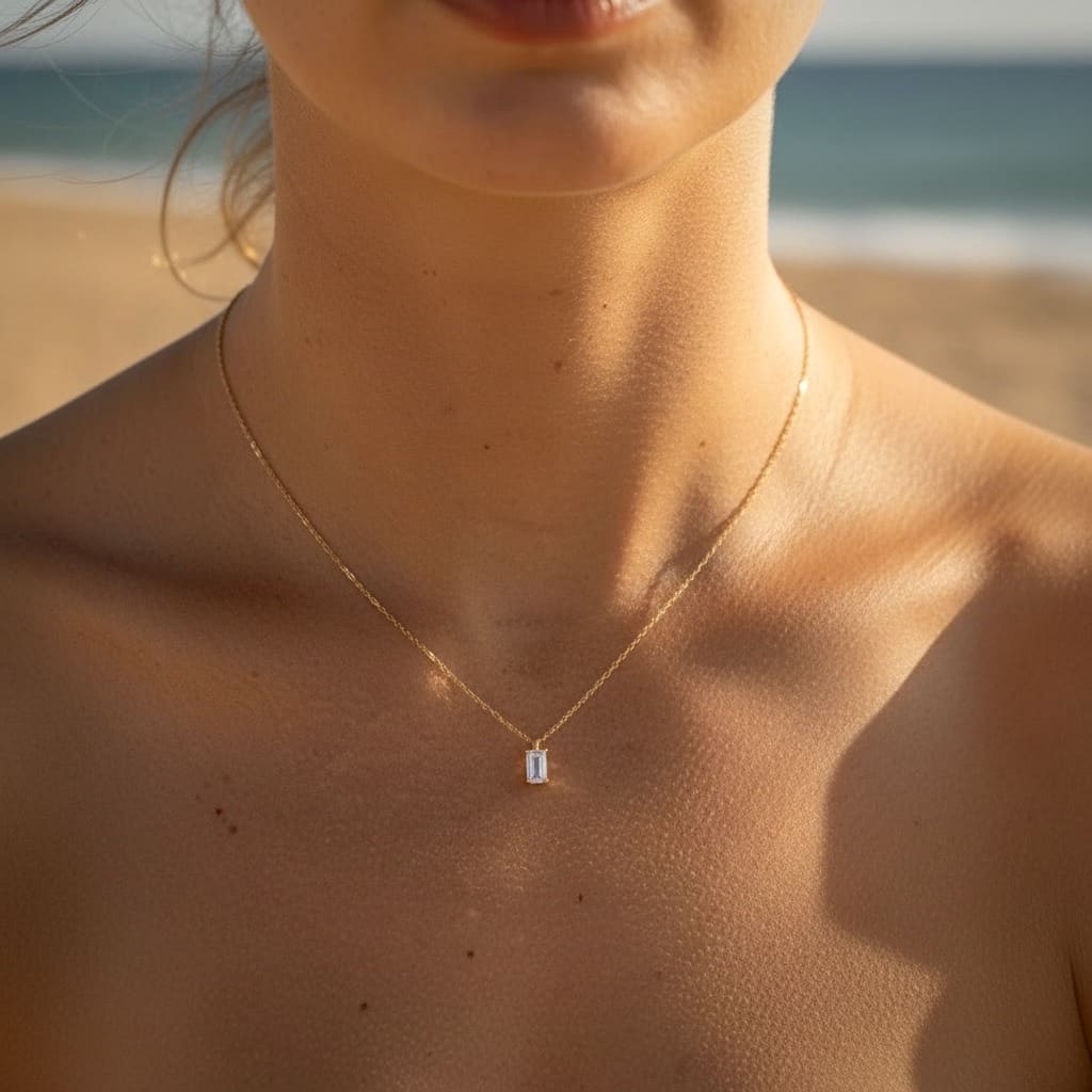 Crystal: delikatny naszyjnik z jasnym kryształkiem - Pearlippines Biżuteria