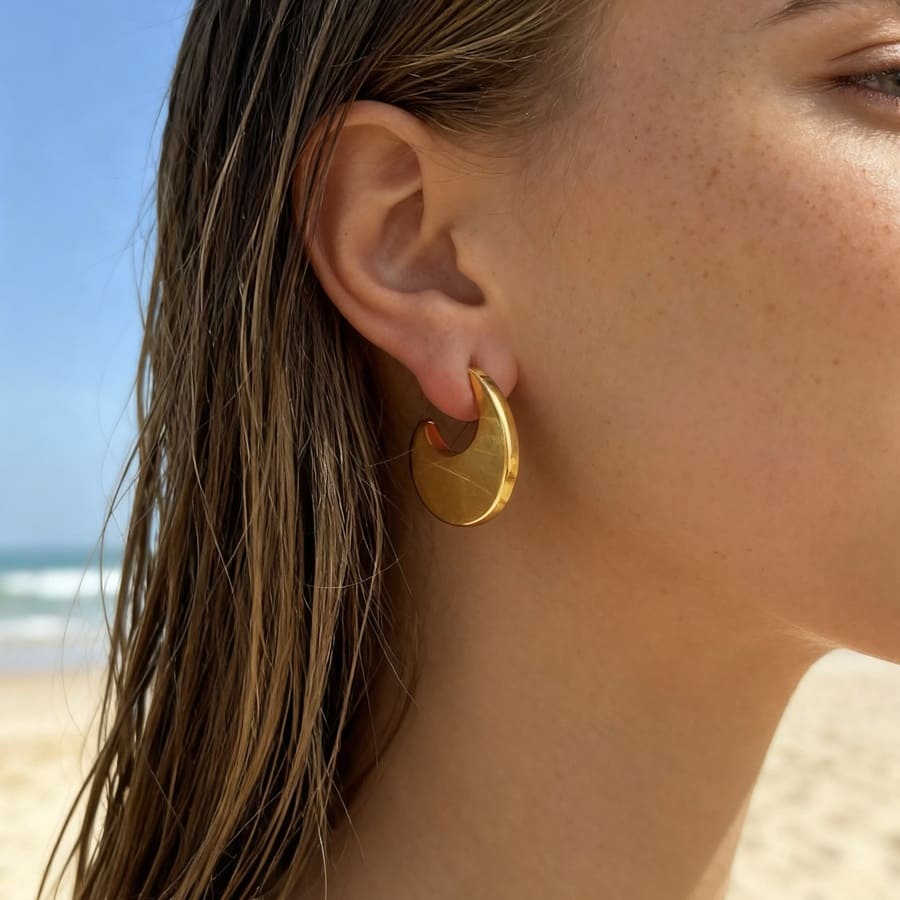 Flat drops: eleganckie kolczyki płaskie krople - Pearlippines Biżuteria