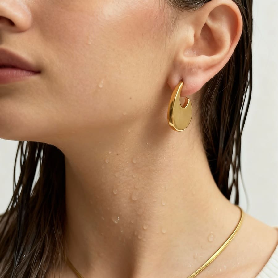 Flat drops: eleganckie kolczyki płaskie krople - Pearlippines Biżuteria