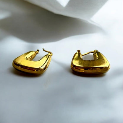 Golden Arc: złote geometryczne kolczyki - Pearlippines Biżuteria