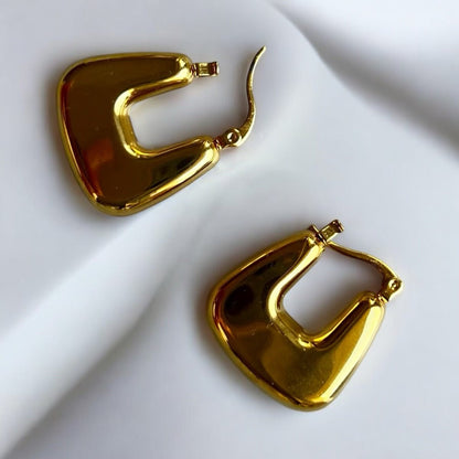 Golden Arc: złote geometryczne kolczyki - Pearlippines Biżuteria