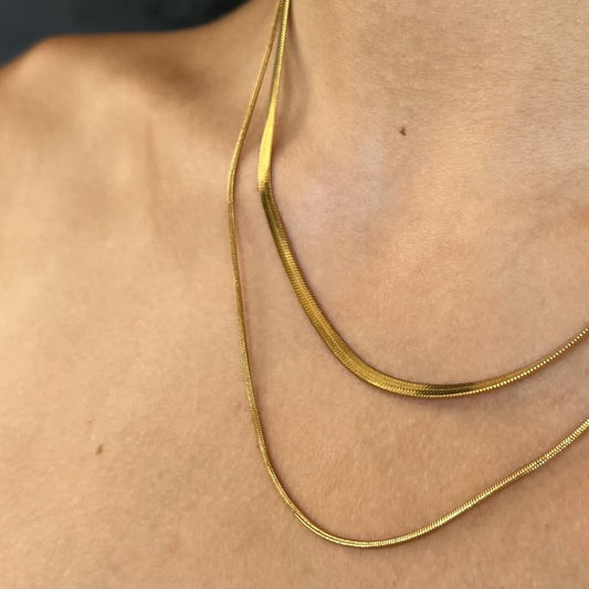 Golden Duo: podwójny złoty naszyjnik - Pearlippines Biżuteria