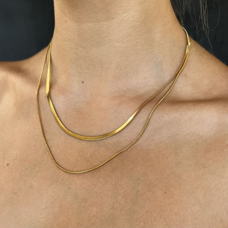 Golden Duo: podwójny złoty naszyjnik - Pearlippines Biżuteria
