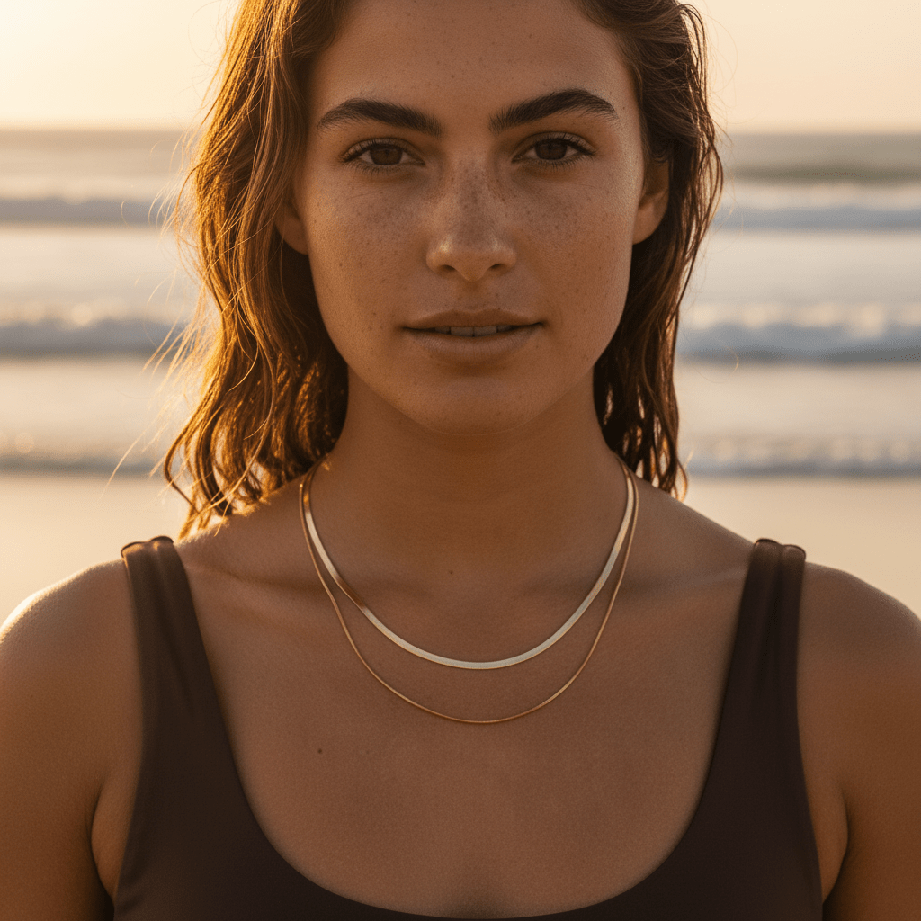 Golden Duo: podwójny złoty naszyjnik - Pearlippines Biżuteria