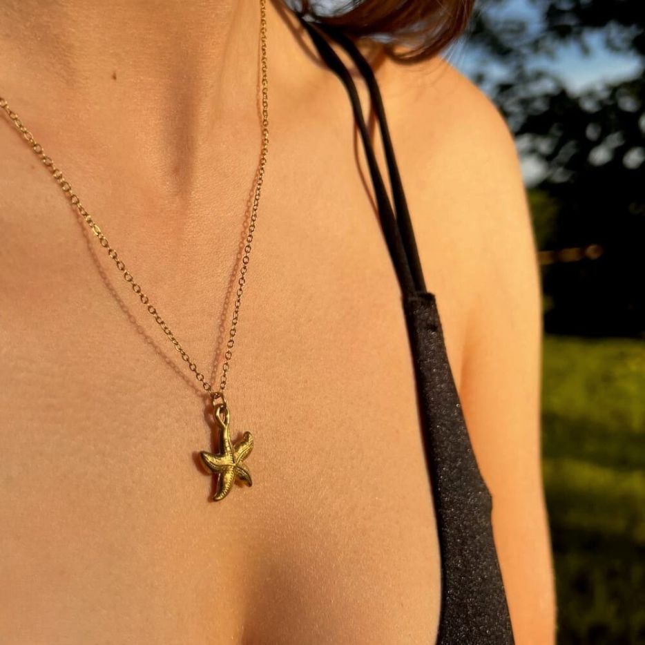 Golden Estrella: złoty naszyjnik z rozgwiazdą - Pearlippines Biżuteria