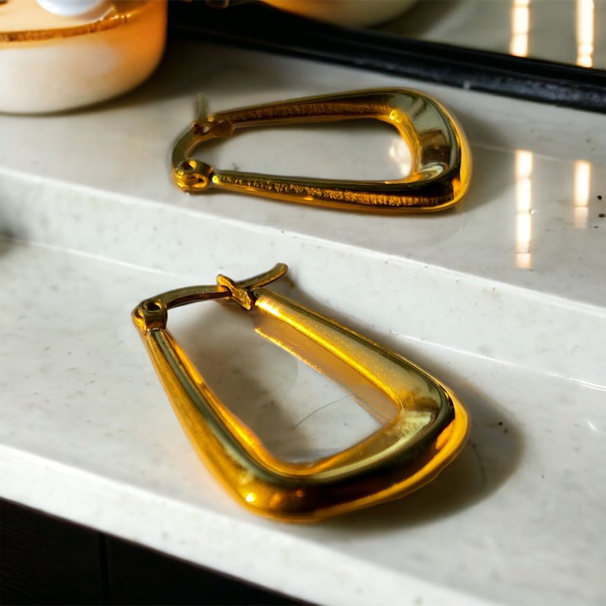 Klasyczne i wytrzymałe kolczyki trapezy - Pearlippines Biżuteria