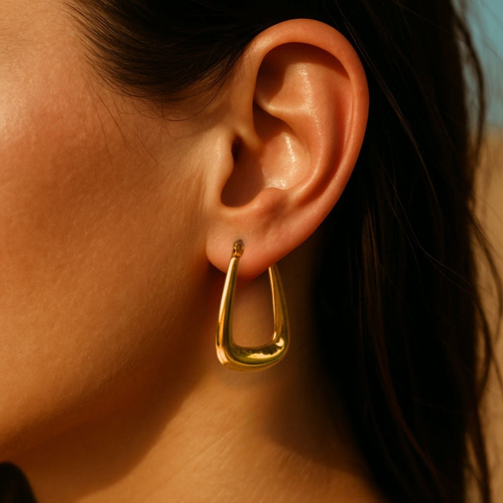 Klasyczne i wytrzymałe kolczyki trapezy - Pearlippines Biżuteria