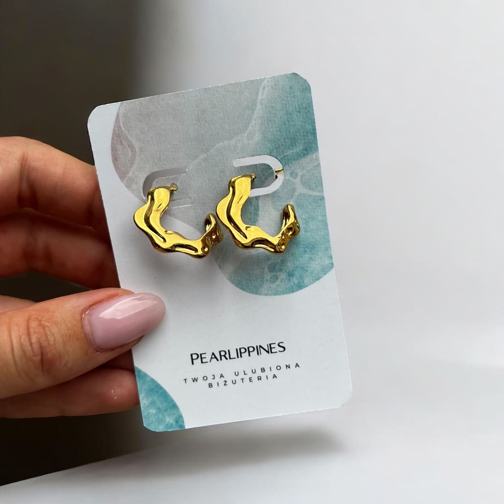 Kolczyki o nieregularnym kształcie C - Pearlippines Biżuteria