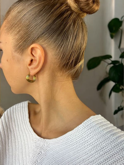Kolczyki okrągłe maślane ciasteczka - Pearlippines Biżuteria