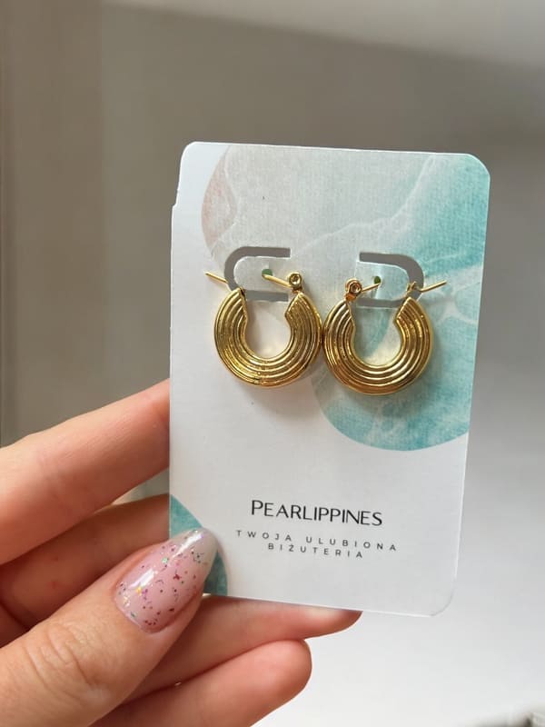 Kolczyki okrągłe maślane ciasteczka - Pearlippines Biżuteria