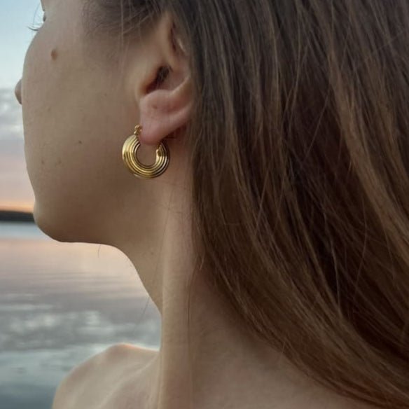 Kolczyki okrągłe maślane ciasteczka - Pearlippines Biżuteria