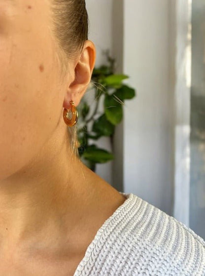 Kolczyki okrągłe maślane ciasteczka - Pearlippines Biżuteria