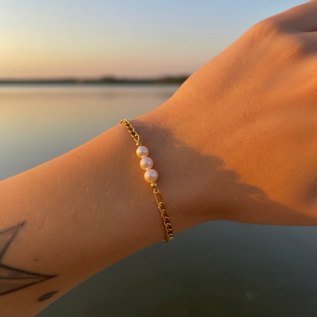 Manila Pearl: złota bransoletka z perłami - Pearlippines Biżuteria