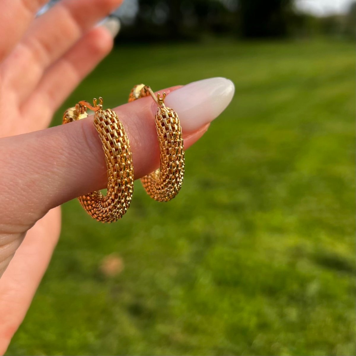 Mesh Hoops: Plecione Kolczyki Koła - Pearlippines Biżuteria