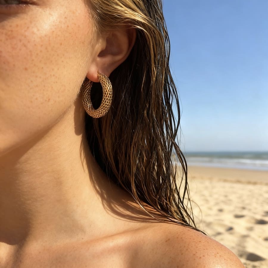 Mesh Hoops: Plecione Kolczyki Koła - Pearlippines Biżuteria