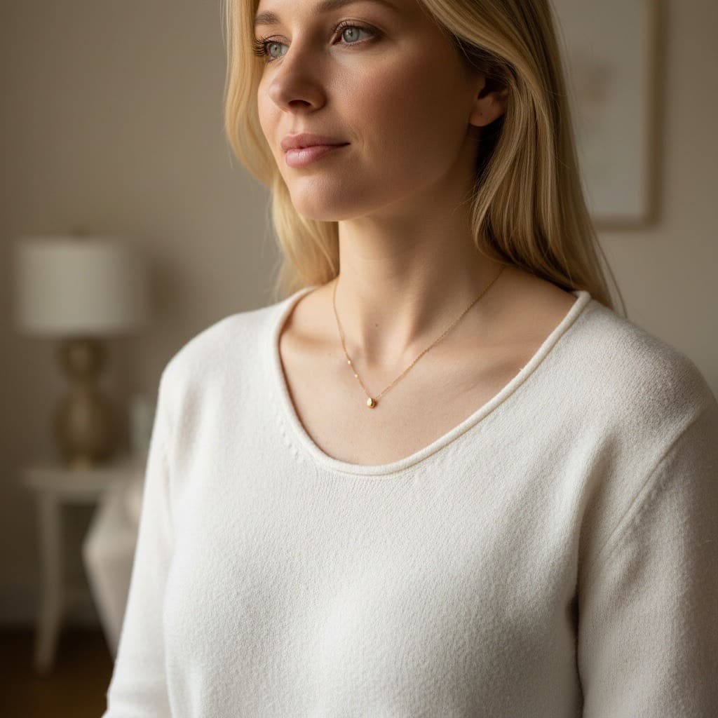 Mini Drop: złoty naszyjnik z maleńką cyrkonią - Pearlippines Biżuteria