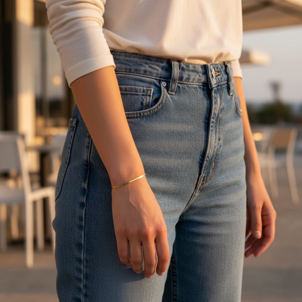 Negros: klasyczna, płaska bransoletka - Pearlippines Biżuteria