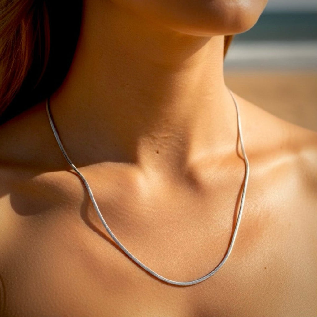 Negros: klasyczny srebrny naszyjnik ze stali - Pearlippines Biżuteria