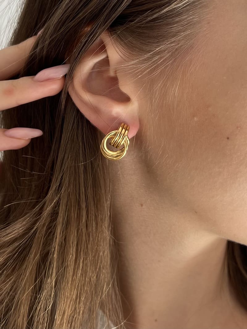 Orbit Hoops: Złote kolczyki wielowarstwowe - Pearlippines Biżuteria