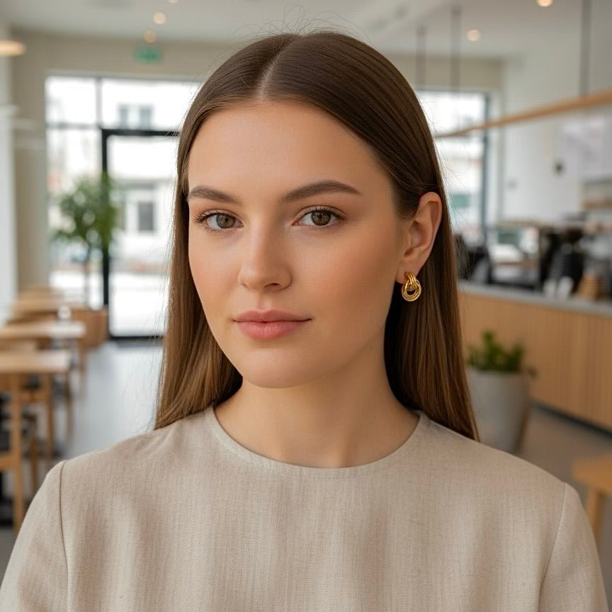 Orbit Hoops: Złote kolczyki wielowarstwowe - Pearlippines Biżuteria