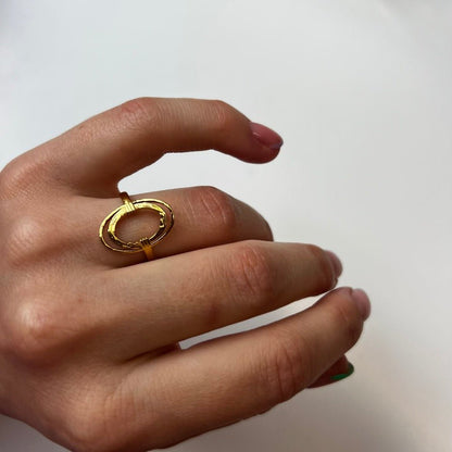 Oval Link: regulowany pierścionek obrączka - Pearlippines Biżuteria