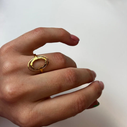 Oval Link: regulowany pierścionek obrączka - Pearlippines Biżuteria