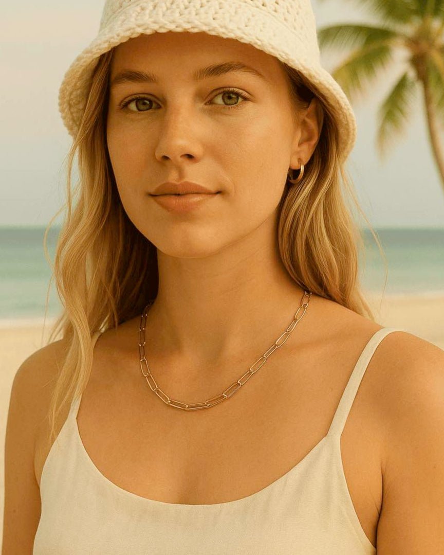 Palawan: minimalistyczny łańcuszek z owalnych ogniw - Pearlippines Biżuteria